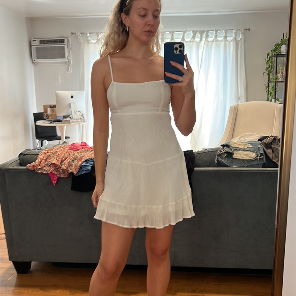 COTTON CANDY LA WHITE DRESS - BABYDOLL STYLE - SIZE SMALL
